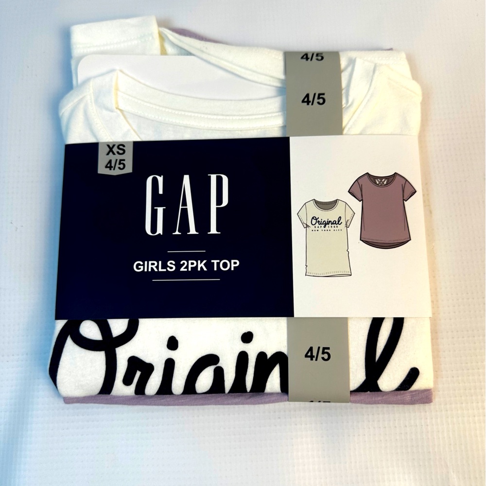 GAP Girl's 2 Pack Short Sleeve Soft Graphic Logo